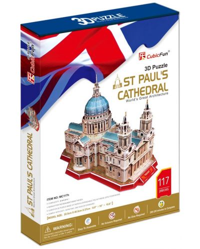 3D Пъзел Cubic Funот 107 части - St Paul's Cathedral - 2