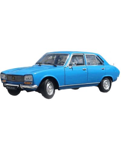 Метална кола Welly - 1975 Peugeot 504, синя, 1:24 - 1