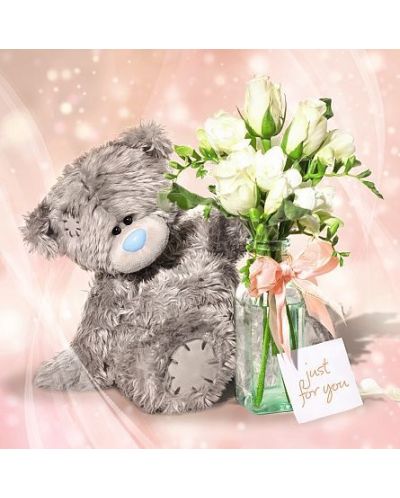 Me To You 3D Картичка - Open Tatty and Vase of Flowers