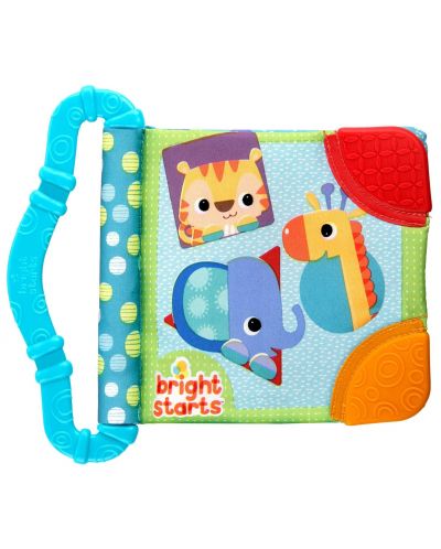 Мека книжка Bright Starts - Teethe & Read Toy, Синя - 1