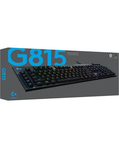 Механична клавиатура Logitech - G815 Lightsync, GL Linear, RGB, черна - 3