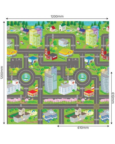 Мек пъзел Sun Ta Toys - Градска карта, 4+8 части - 2