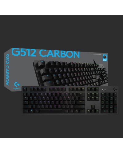 Механична клавиатура Logitech - G512 Carbon, GX Brown Tacticle, RGB, черна - 10