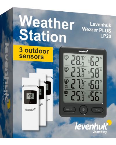 Метеорологична станция Levenhuk - Wezzer PLUS LP20, черна - 2