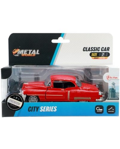 Метален автомобил Toi Toys - Classic, ретро, 1:35, червен - 2
