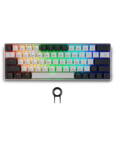 Механична клавиатура Spartan Gear - Pegasus 2, безжична, Red, RGB, бяла/сива - 2