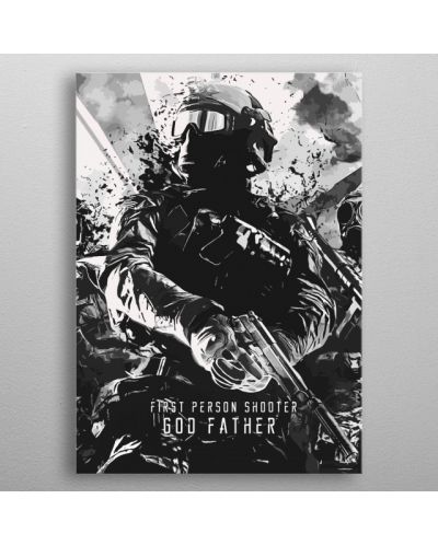 Метален постер Displate - God Father of Shooter Games - 3