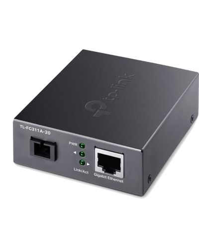 Медиен конвертор TP-Link - TL-FC311A-20, RJ-45/SC/UPC, черен - 1