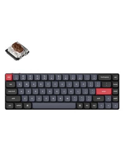 Механична клавиатура Keychron - K7 Pro, H-S, Gateron Brown, RGB, черна - 1