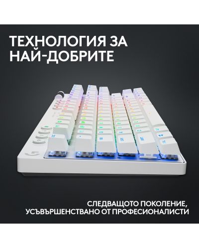 Механична клавиатура Logitech - G Pro X TKL, безжична, GX, бяла - 8