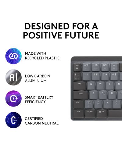 Механична клавиатура Logitech - MX Mechanical Mini, безжична, сива - 13