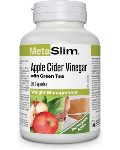 MetaSlim Apple Cider Vinegar with Green Tea, 90 капсули, Webber Naturals - 1