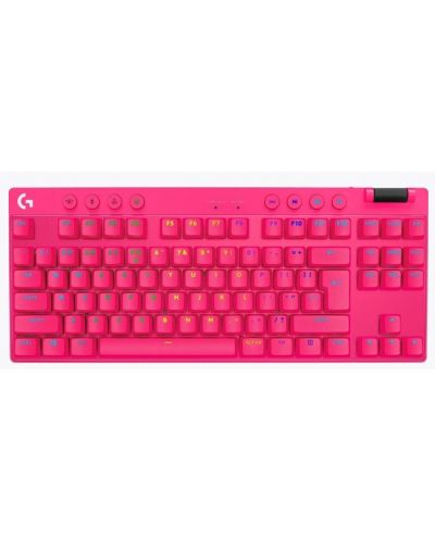 Механична клавиатура Logitech - G Pro X TKL, безжична, Tactile GX, розова - 1