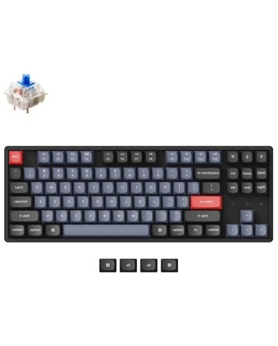Механична клавиатура Keychron - K8 Pro, H-S, Clicky, RGB, черна - 2