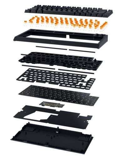 Механична клавиатура Razer - BlackWidow V4 75, ISO, Orange, RGB, черна - 5