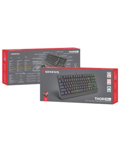 Механична клавиатура Genesis - Thor 230 TKL, Outemu Red, RGB, черна - 8