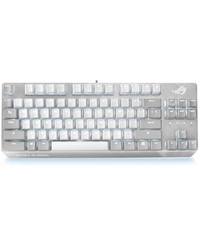Механична клавиатура ASUS - ROG Strix Scope NX TKL, RGB, бяла/сива - 1