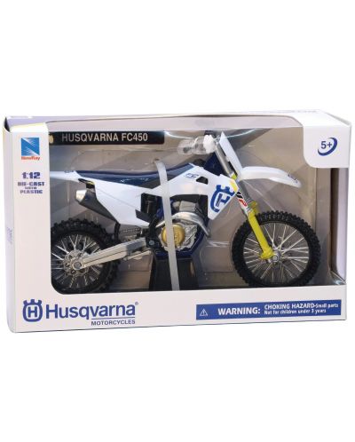 Метален мотоциклет Newray - 2019 Husqvarna FC450, 1:12 - 2