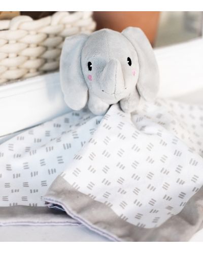 Мека кърпичка с играчка Pearhead - Elephant grey - 4