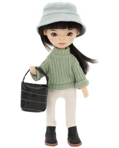 Мека кукла Orange Toys Sweet Sisters - Лилу със зелен пуловер, 32 cm - 1