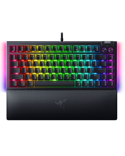 Механична клавиатура Razer - BlackWidow V4 75, ISO, Orange, RGB, черна - 1