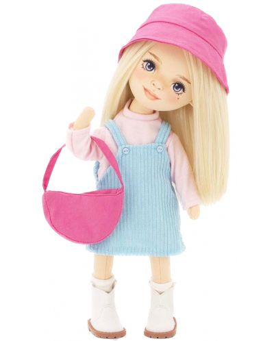 Мека кукла Orange Toys Sweet Sisters - Мия със синя рокля без ръкави, 32 cm - 2