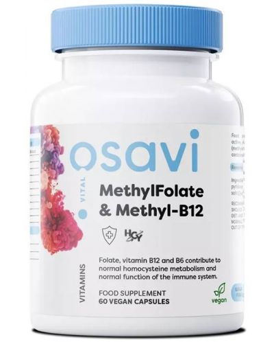 MethylFolate & Methyl-B12, 60 капсули, Osavi - 1