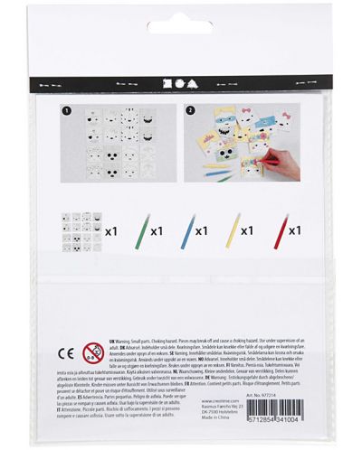 Мемори карти за оцветяване Creativ Company - 16 броя, с 4 маркера - 3