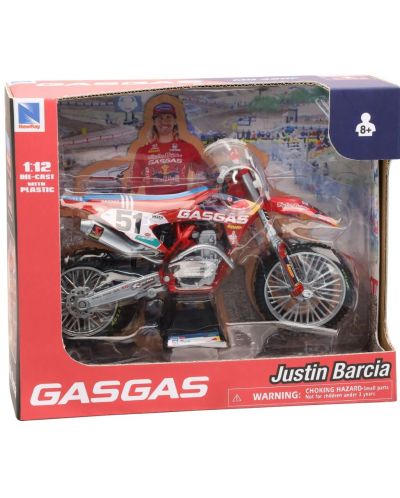 Метален мотоциклет Newray - GasGas, Justin Barcia, 1:12 - 2