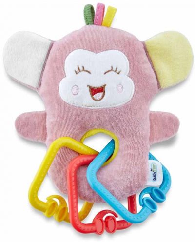 Мека играчка BabyJem - Mini Monkey, Rose - 1
