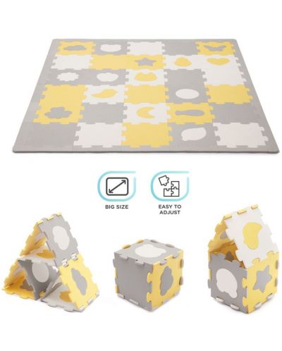 Меко килимче за игра KinderKraft - Luno Shapes,  жълто - 7