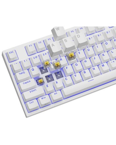 Механична клавиатура Genesis - Thor 404 TKL, Gateron yellow pro, RGB, бяла - 7