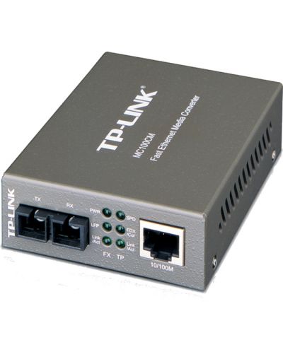 Медиен конвертор TP-Link - MC100CM, RJ-45/SC/UPC, черен - 1