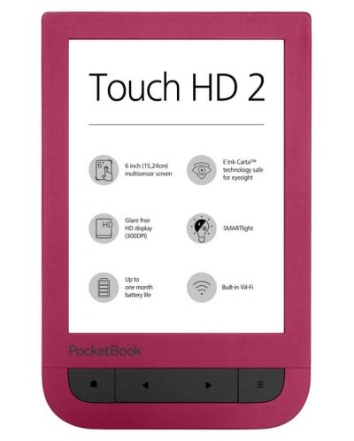 Електронен четец PocketBook - Touch HD 2, червен - 1