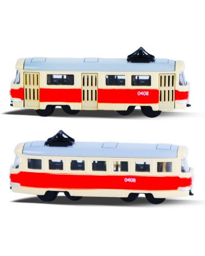 Метална играчка Rappa - Ретро трамвай, 1:162 - 6