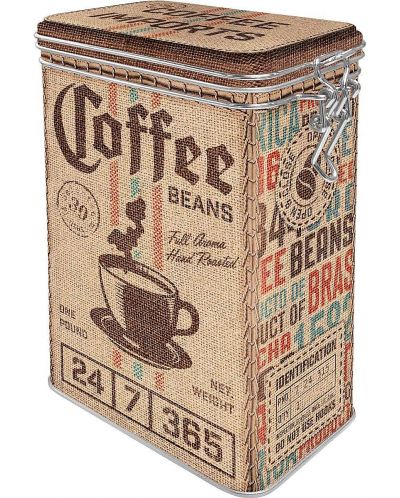 Метална кутия с клипс Nostalgic Art - Coffee Beans - 1