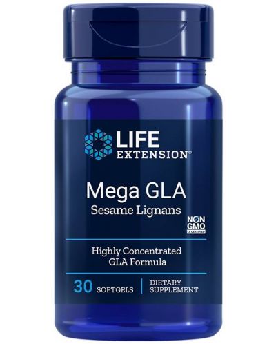 Mega GLA Sesame Lignans, 30 софтгел капсули, Life Extension - 1