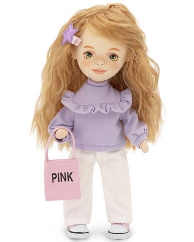 Мека кукла Orange Toys Sweet Sisters - Съни с лилав пуловер, 32 cm - 2