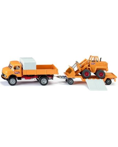 Метална играчка Siku - Камион с ремарке и фадрома Mercedes-Benz 710 - 1