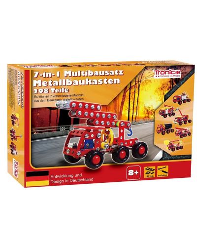 Метален конструктор Tronico - Пожарни коли, 7 в 1 - 1