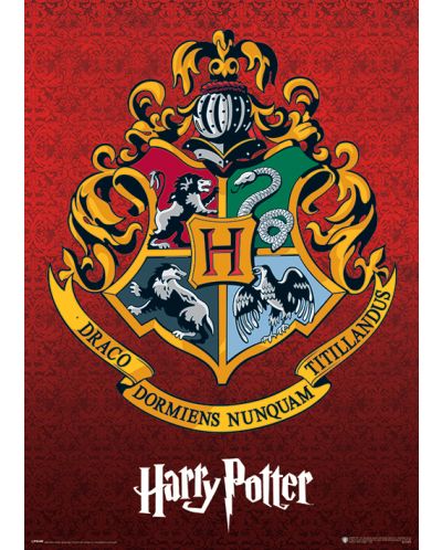 Плакат с метален ефект - Harry Potter (Hogwarts Crest)