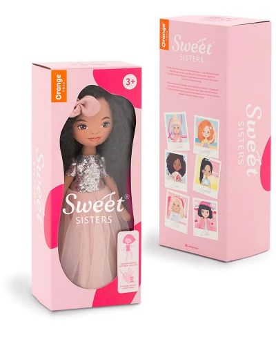 Мека кукла Orange Toys Sweet Sisters - Тина с розова рокля на пайети, 32 cm - 2