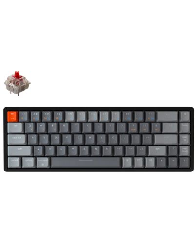 Механична клавиатура Keychron - K6 Alum, Gateron Red, RGB, черна - 1