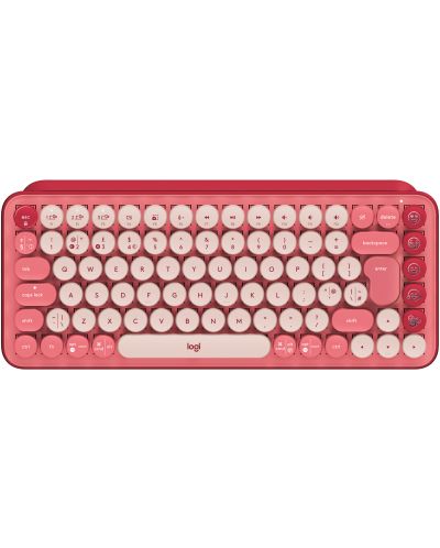 Механична клавиатура Logitech - POP Keys, безжична, Brown, розова - 1