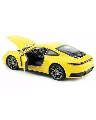 Метална кола Welly - Porsche 911 Carrera, жълта, 1:24 - 3