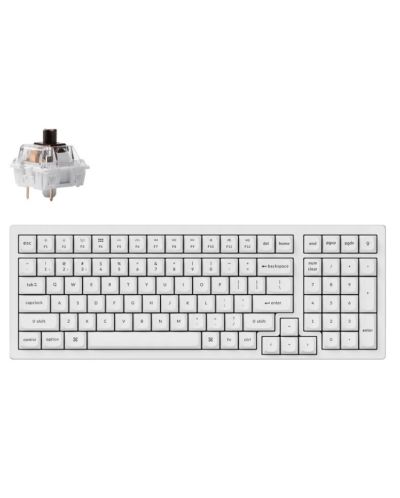 Механична клавиатура Keychron - K4 Prо, H-S, K Pro Brown, RGB, бяла - 1