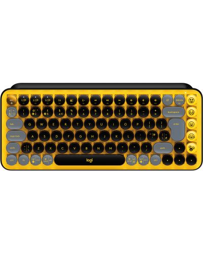 Механична клавиатура Logitech - POP Keys, безжична, Brown, жълта/черна - 1