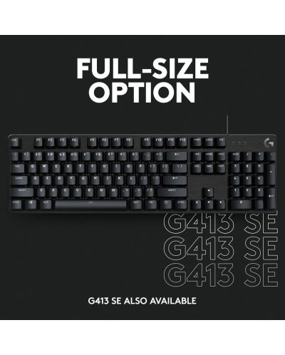 Механична клавиатура Logitech - G413 SE, tactile, LED, черна - 8