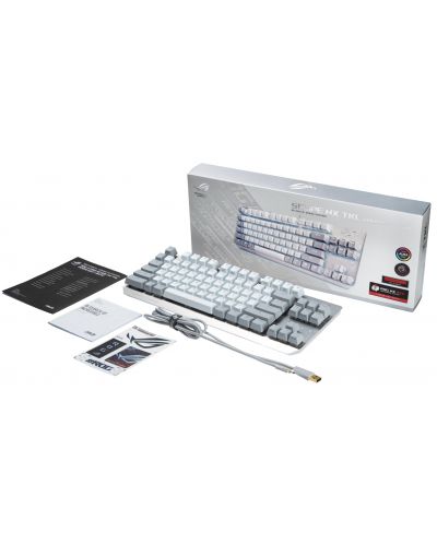 Механична клавиатура ASUS - ROG Strix Scope NX TKL, RGB, бяла/сива - 5