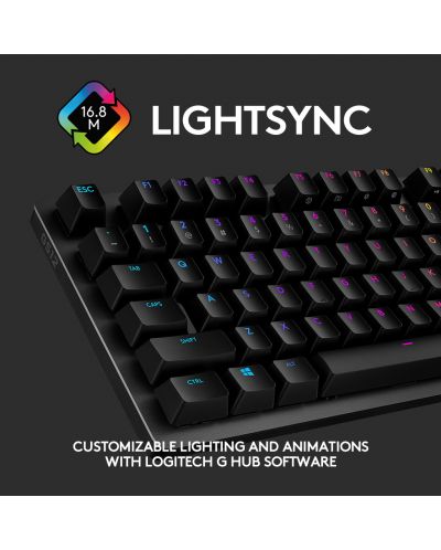 Механична клавиатура Logitech - G512 Carbon, GX Brown Tacticle, RGB, черна - 5